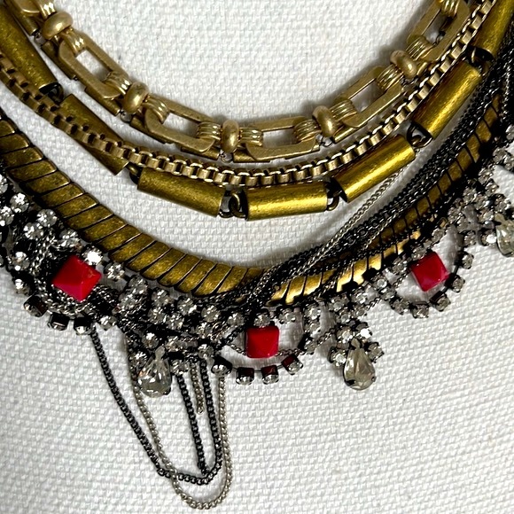 Juicy Couture Rhinestone Multi Chain Statement Necklace - Picture 5 of 7